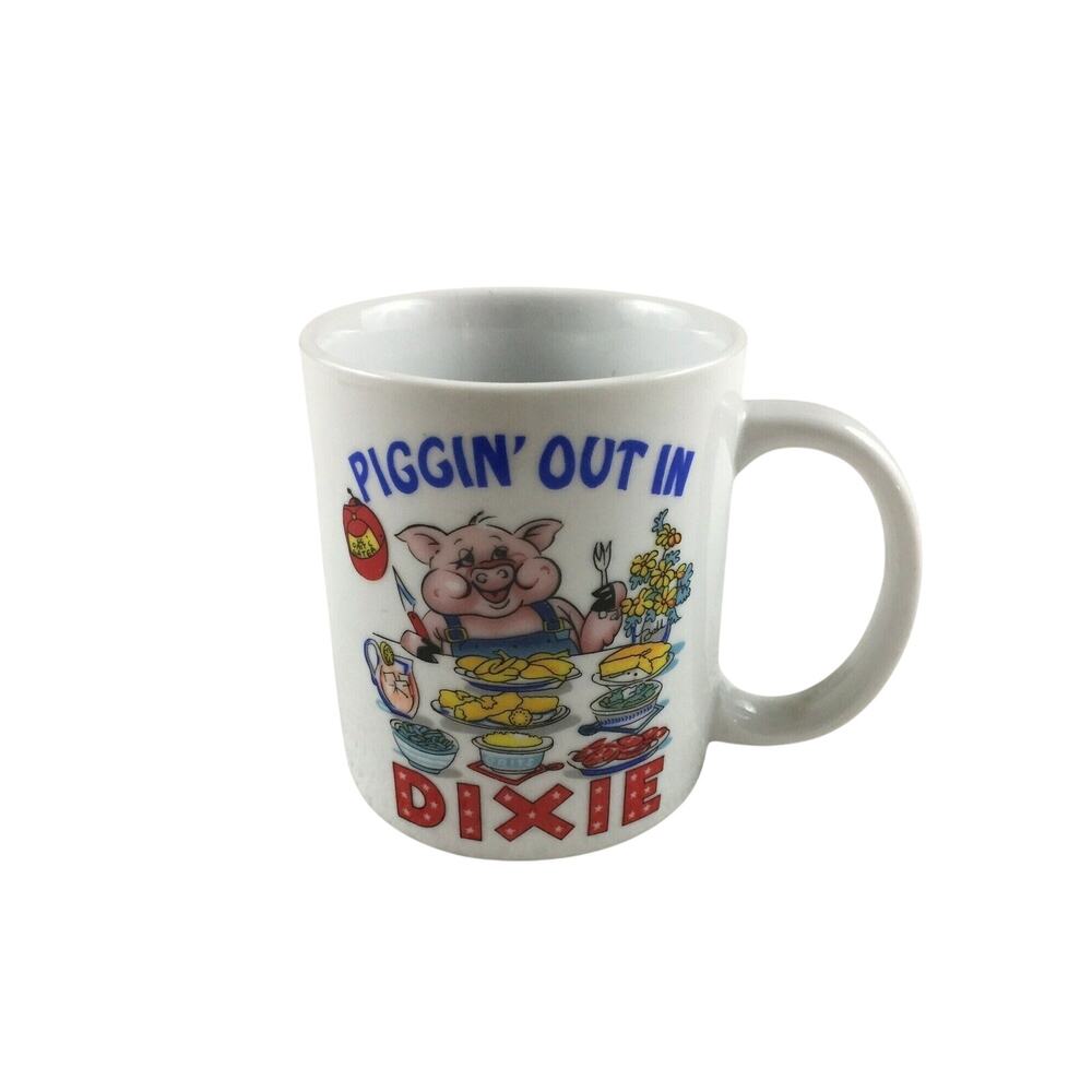 Mug Piggin Out in Dixie Yall Come Back Heah McArtCo Ceramic Coffee Cup